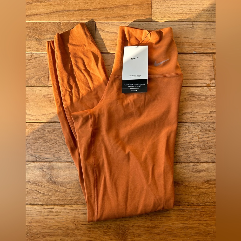 Nike Zenvy High Rise Training Leggings ; Orange ; XS